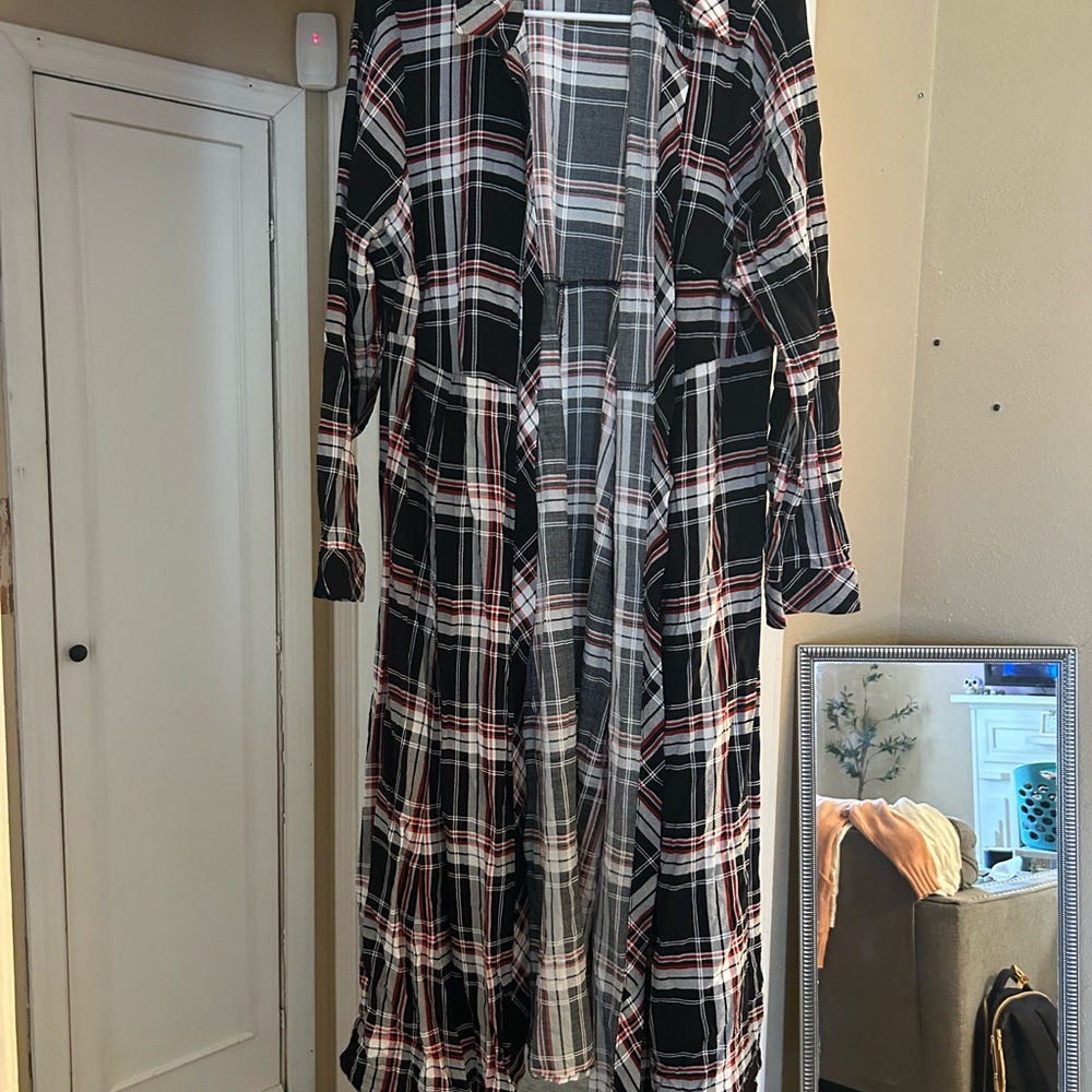 Plaid Longline Duster